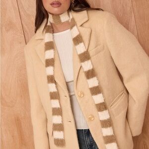 NWT Multi Brown Skinny Fluffy Scarf